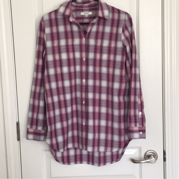 Madewell Tops - Madewell Ex-Boyfriend Shirt Manhasset Plaid xs
